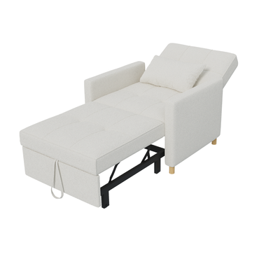 YODOLLA 3 in 1 Chair Bed Sleeper for Adults, Teddy White
