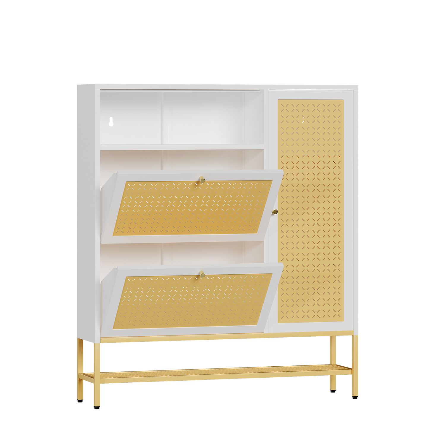 YODOLLA Shoe Storage Cabinet with 2 Flip Drawers Hidden Shoe Organizer