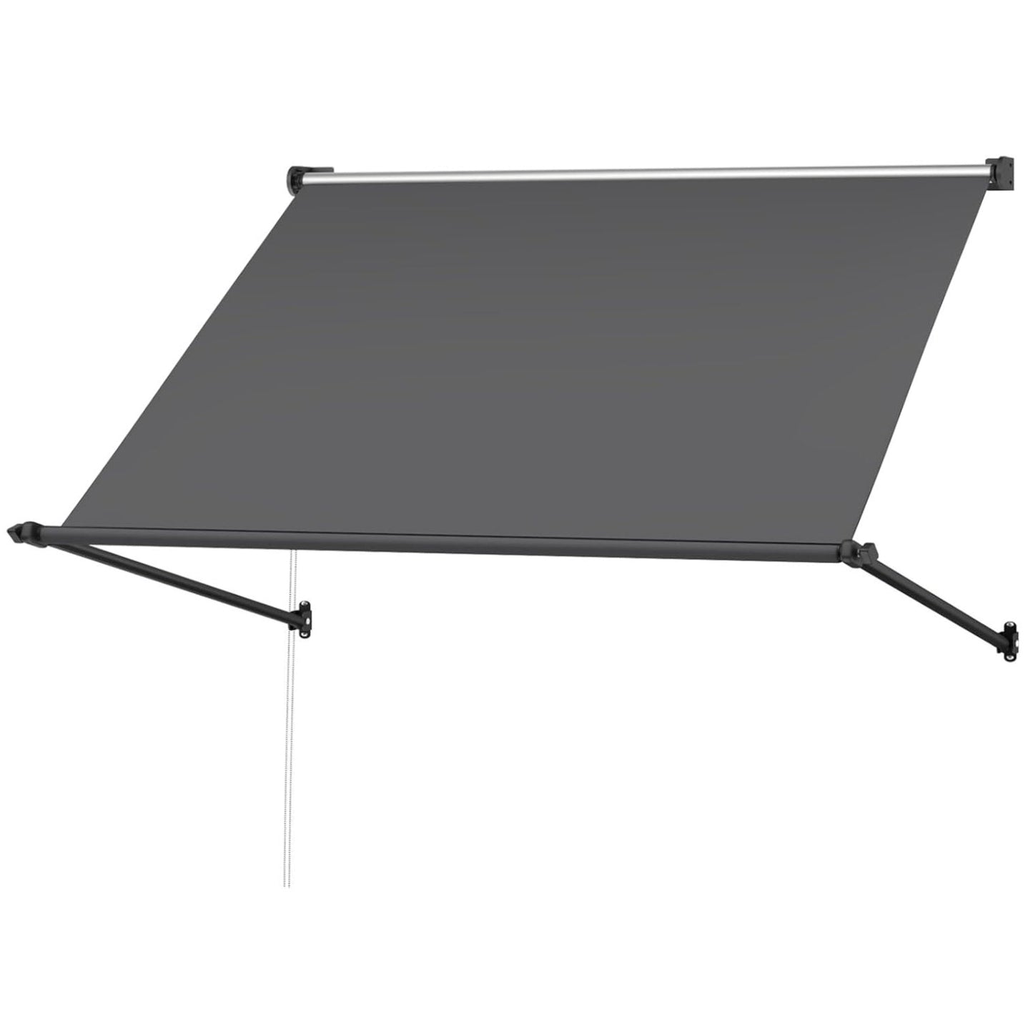 YODOLLA Retractable Awning, Manual Outdoor Awnings, Dark Grey
