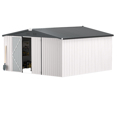 YODOLLA Shed 12' x 12' Storage Shed, White