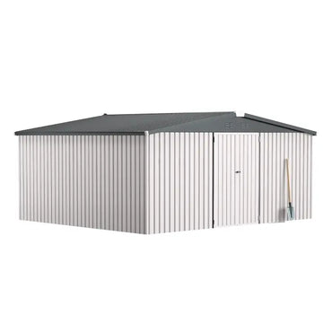 YODOLLA 14x12 Metal Storage Shed Outdoor Shed, White