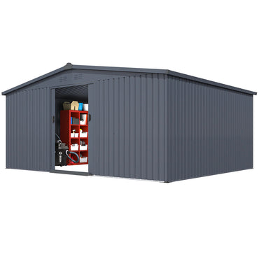 YODOLLA 12' x 14' Outdoor Storage Shed with Sliding Door