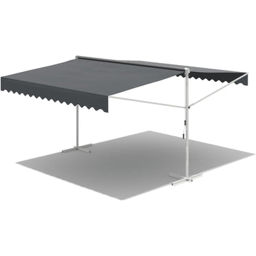 YODOLLA 13'x10' Dual Side Free Standing Retractable Awning, Dark Gray