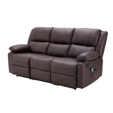 YODOLLA Reclining Sofa 3-Seater Couch, Brown