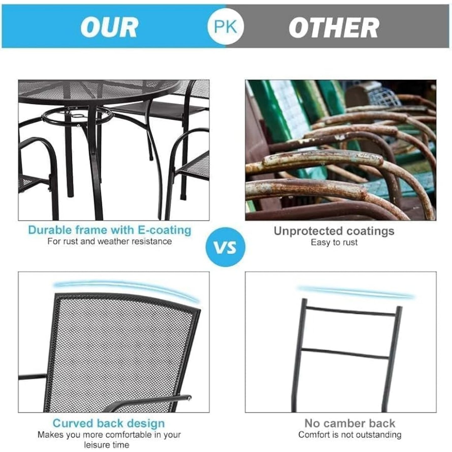 YODOLLA Stackable Patio Dining Chairs Set of 4