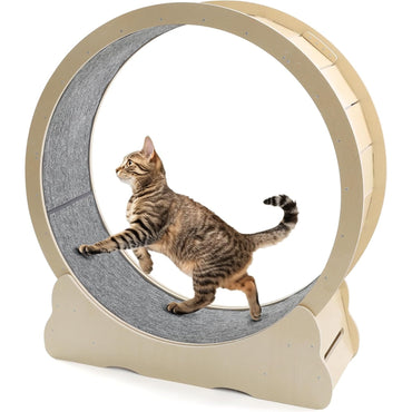 YODOLLA 43.3” Cat Exercise Running Wheel, Natural