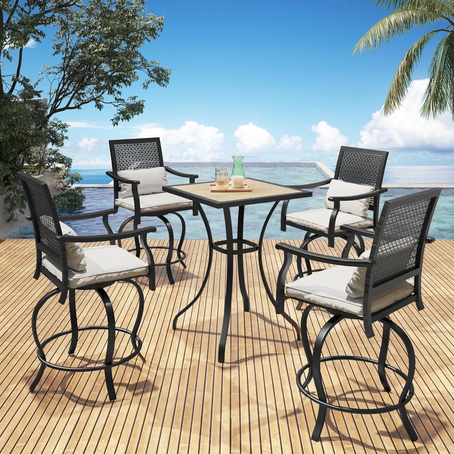 YODOLLA High Top Patio Bar Set Dining Table Set