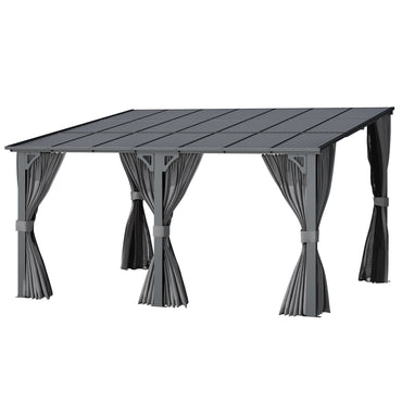YODOLLA 14' x 12' Gazebo Outdoor Pergola with Curtains and Netting