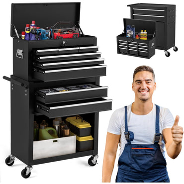 YODOLLA Rolling Tool Chest with Wheels, Detachable Metal Tool Box with Drawers