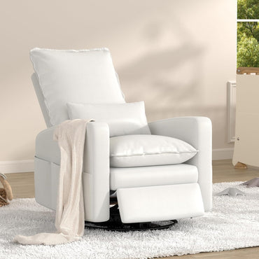 YODOLLA Rocking Chair Reclining Sofa Chair, Faux Leather White