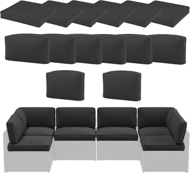 YODOLLA Outdoor Cushions for Patio Furniture 14PCS