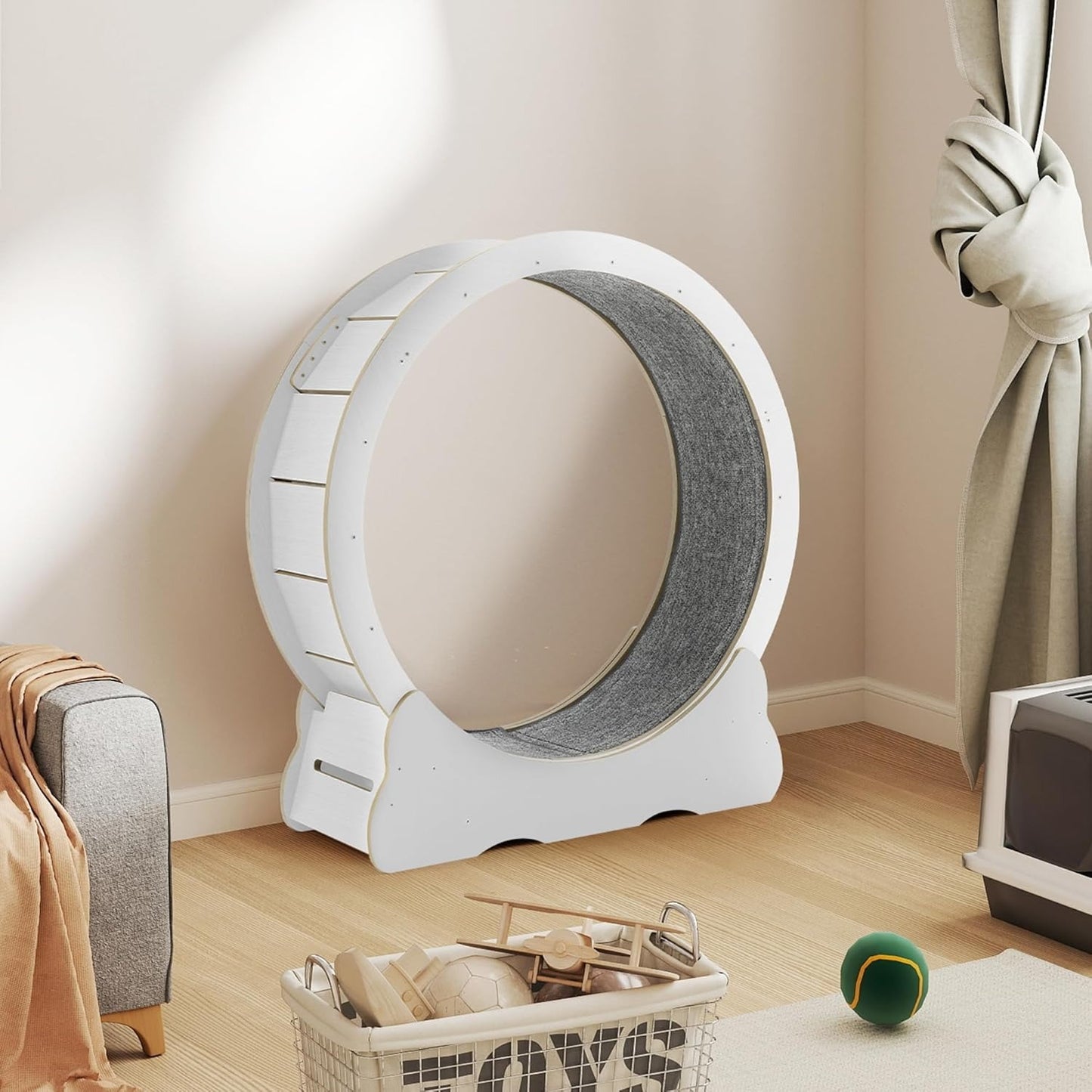 YODOLLA 35.8'' Cat Wheel for Indoor Cats, White