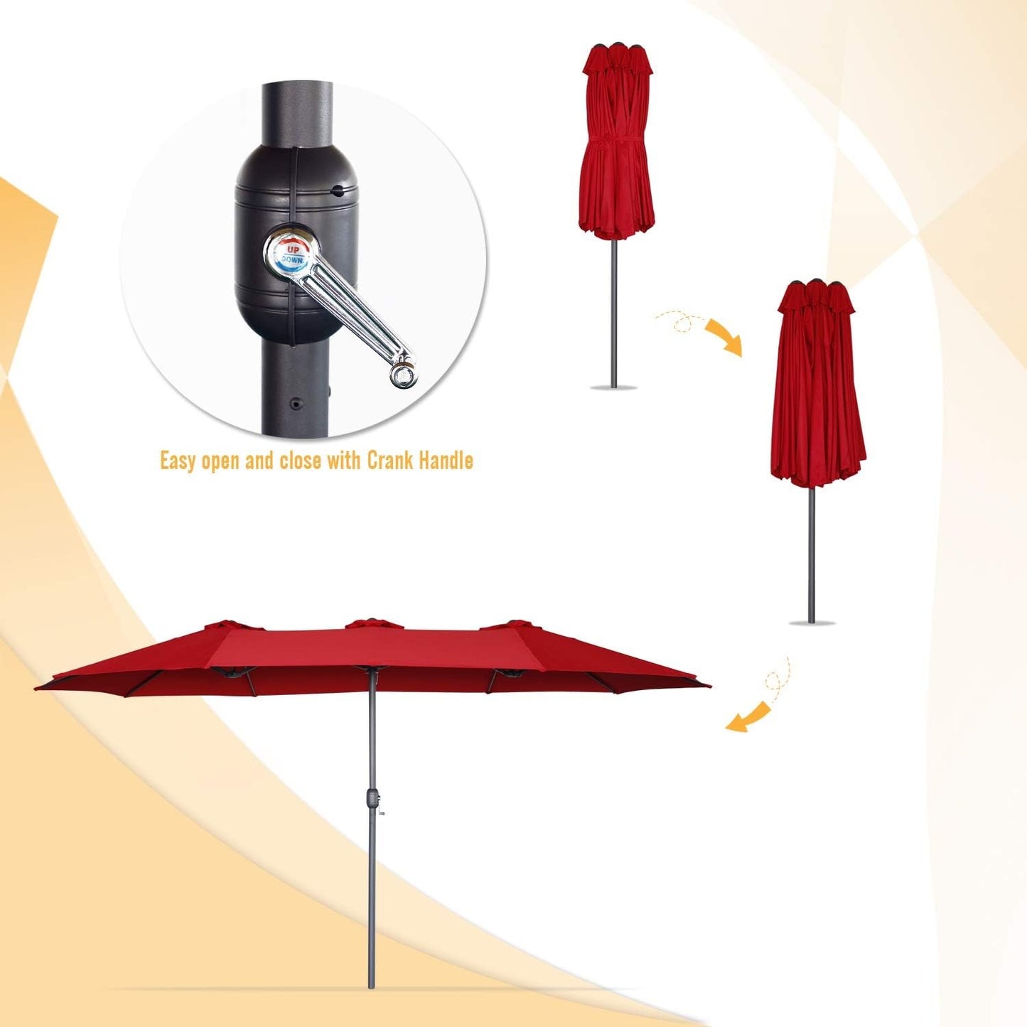 YODOLLA large heavy-duty patio umbrella for patios