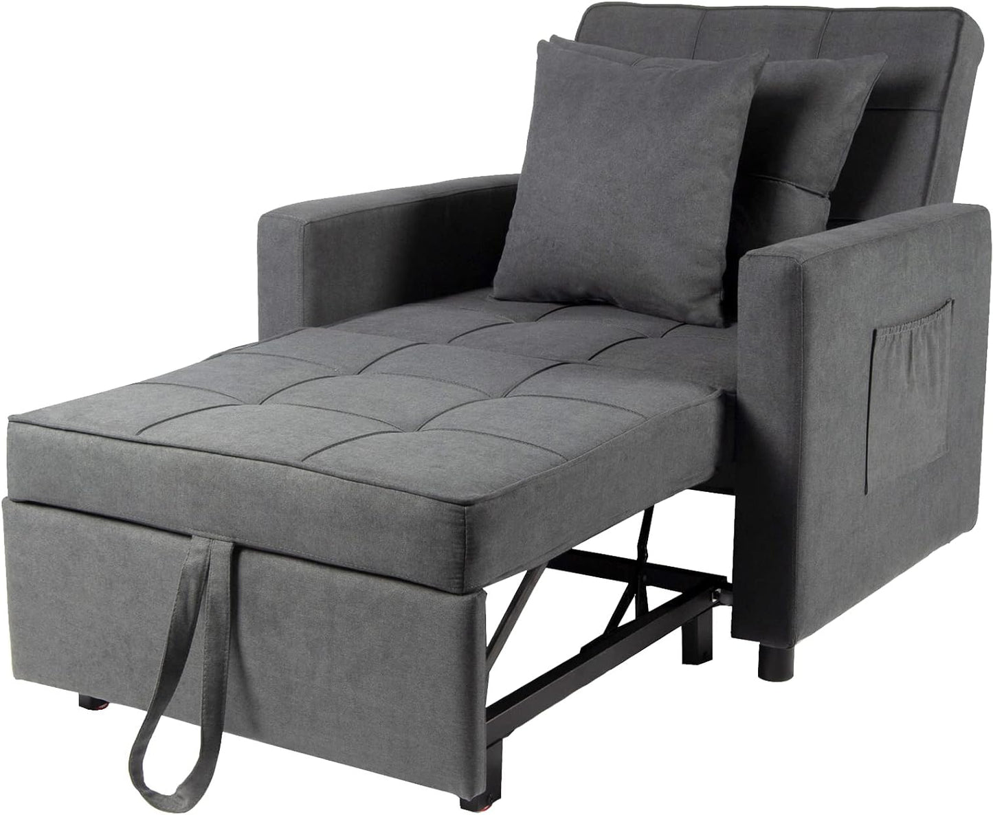 YODOLLA 36" Convertible Chair Bed, Modern Grey