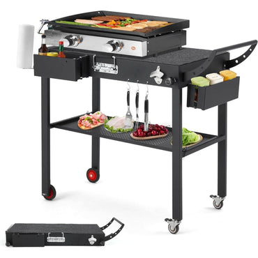 YODOLLA Outdoor Grill Table, Folding Portable Grill Cart