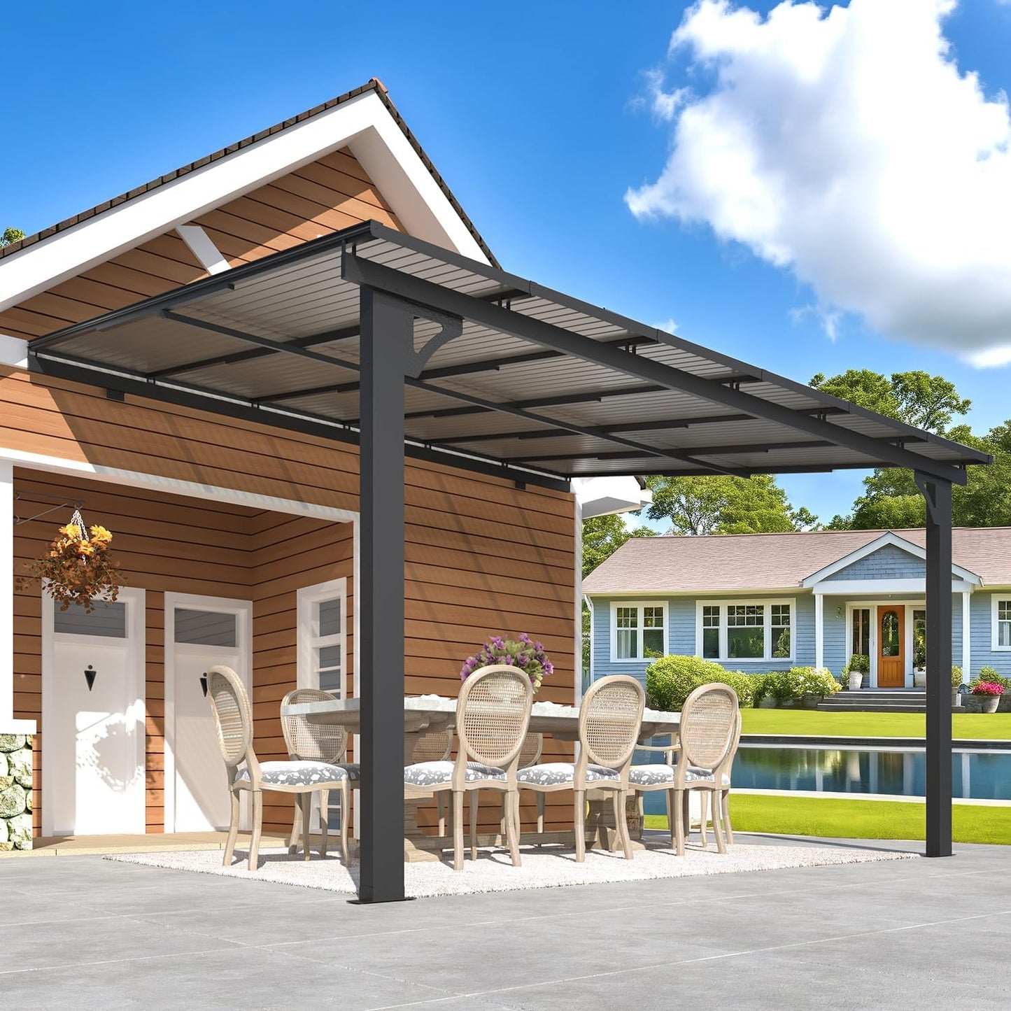 YODOLLA Adjustable Height Outdoor Gazebo Pergola for Patio