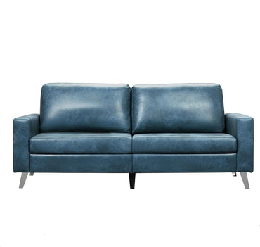 YODOLLA 79 Inch Sofa Couch for Living Room, Faux Leather, Saddle Blue