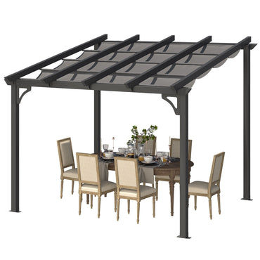 YODOLLA 10' x 8' Gazebo for Patio, Retractable Pergola with Adjustable Sun Shade Canopy Roof