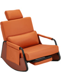 YODOLLA Retractable Gliding Rocking Chair, Orange Leather