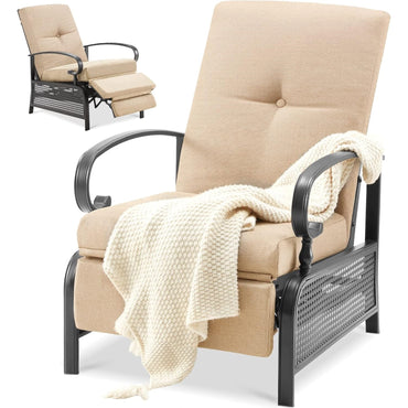 YODOLLA Outdoor Recliner Chairs Set of 2 with Side Table