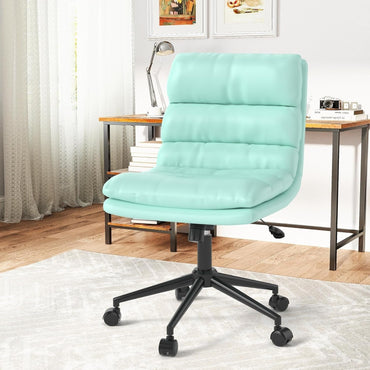 YODOLLA Office Chairs Swivel Desk Chair, PU Leather Light Green