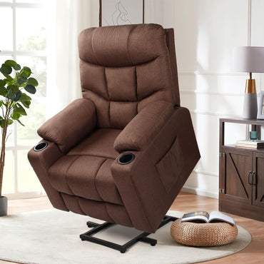 YODOLLA Massage Power Lift Recliner for Elderly, Electric Lift Chair, Brown