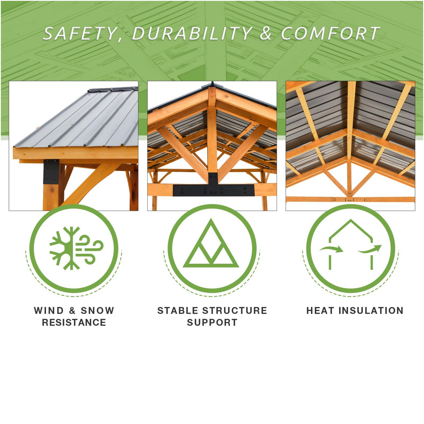 YODOLLA 12x14 Brown Hip Roof Pergola