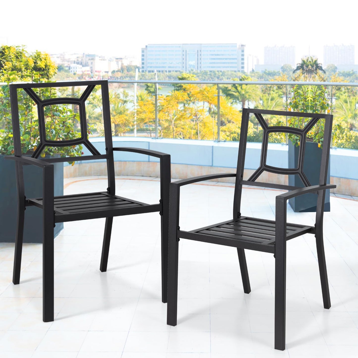 YODOLLA 2 Pieces Outdoor Dining Chairs
