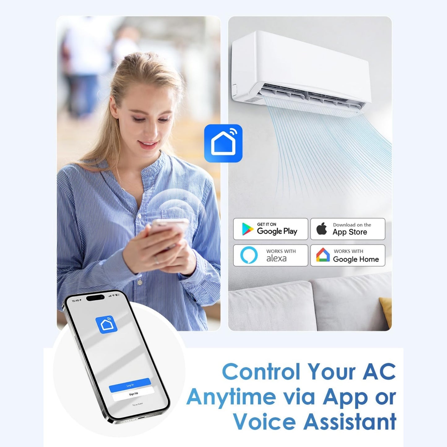 YODOLLA 12000 BTU Mini Split AC/Heating System, Wall Air Conditioner
