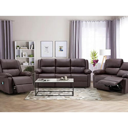 YODOLLA Reclining Sofa 3-Seater Couch, Brown