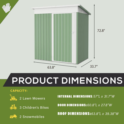 YODOLLA 5'x3' Outdoor Storage Shed