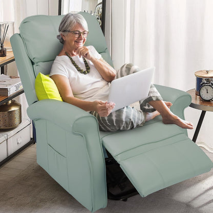 YODOLLA Electric Power Lift Recliner Chair for Elderly, Faux Leather, Mint Green