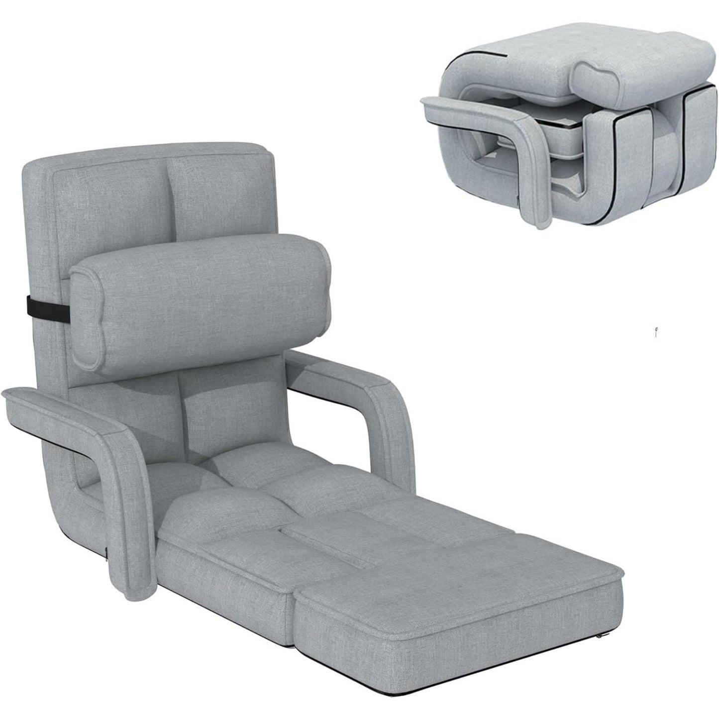 YODOLLA Folding Floor Chair, Small Sofa with Back Support