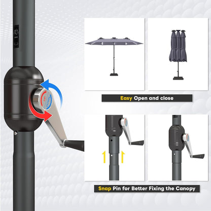 YODOLLA patio umbrella with solar lights bright
