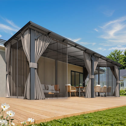 YODOLLA 20' x 10' Outdoo Gazebo for Patio with Curtains and Netting