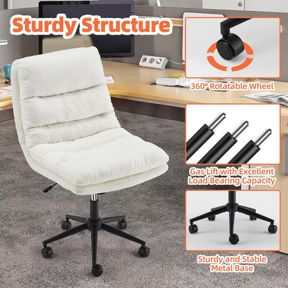 YODOLLA Office Chairs Swivel Desk Chair, Teddy White