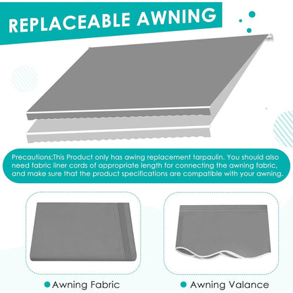 YODOLLA 8.2x6.5FT Retractable Awning Replacement Sunshade Canopy