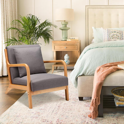 YODOLLA Accent Chair Reading Armchair, Linen Gray