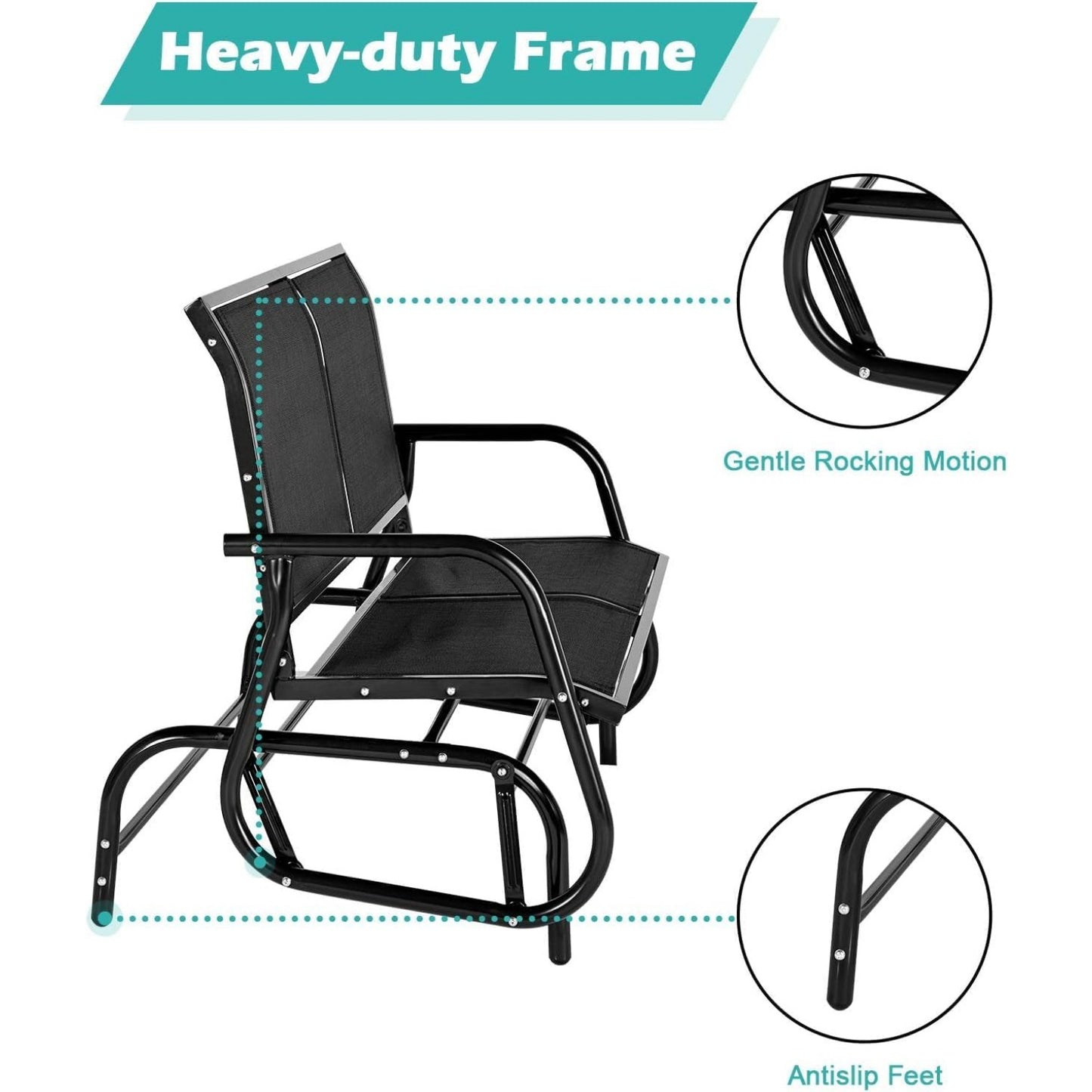 YODOLLA Outside Patio Glider Bench for 2 Persons