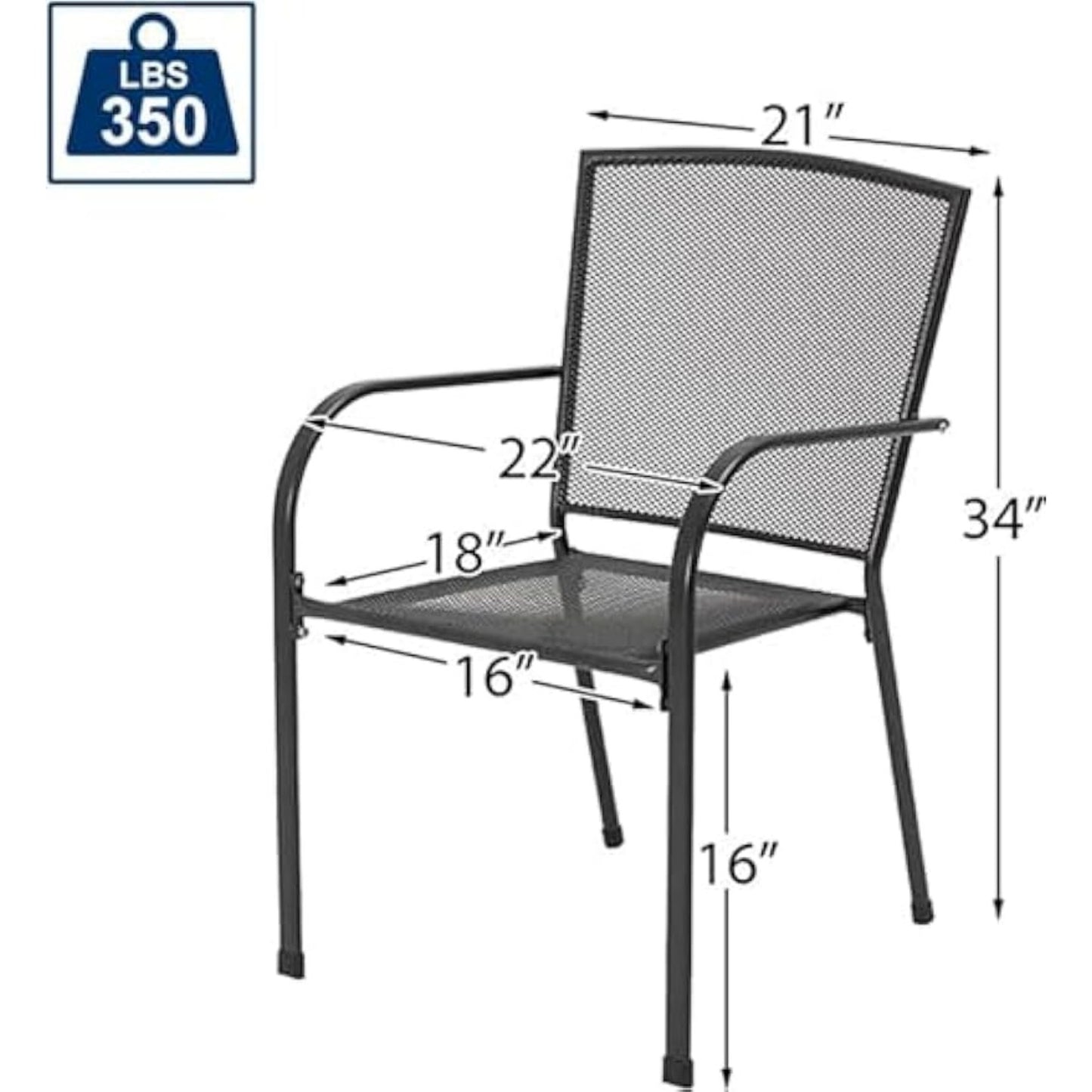 YODOLLA Stackable Patio Dining Chairs Set of 4