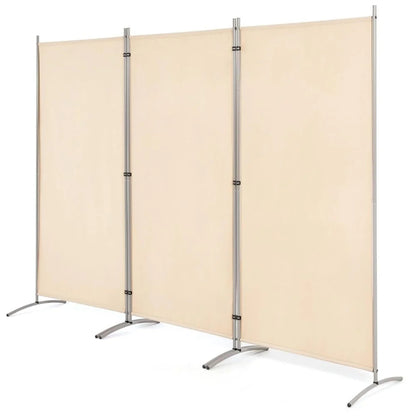 YODOLLA 6 FT Portable Office Divider Folding Privacy Screens, Beige