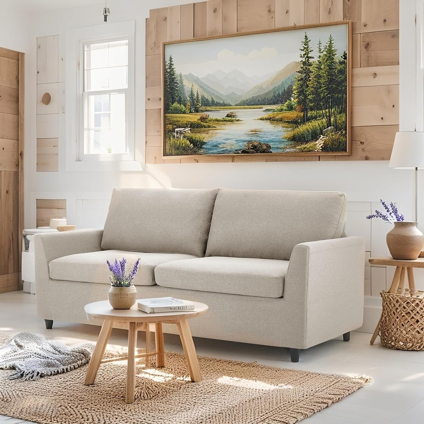 YODOLLA 2 Seater Sofa with Removable Sofa Covers, Morden Love Seat Comfy Couch