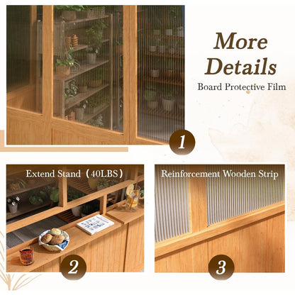 YODOLLA 6x10 FT Wood Greenhouse for Outdoors