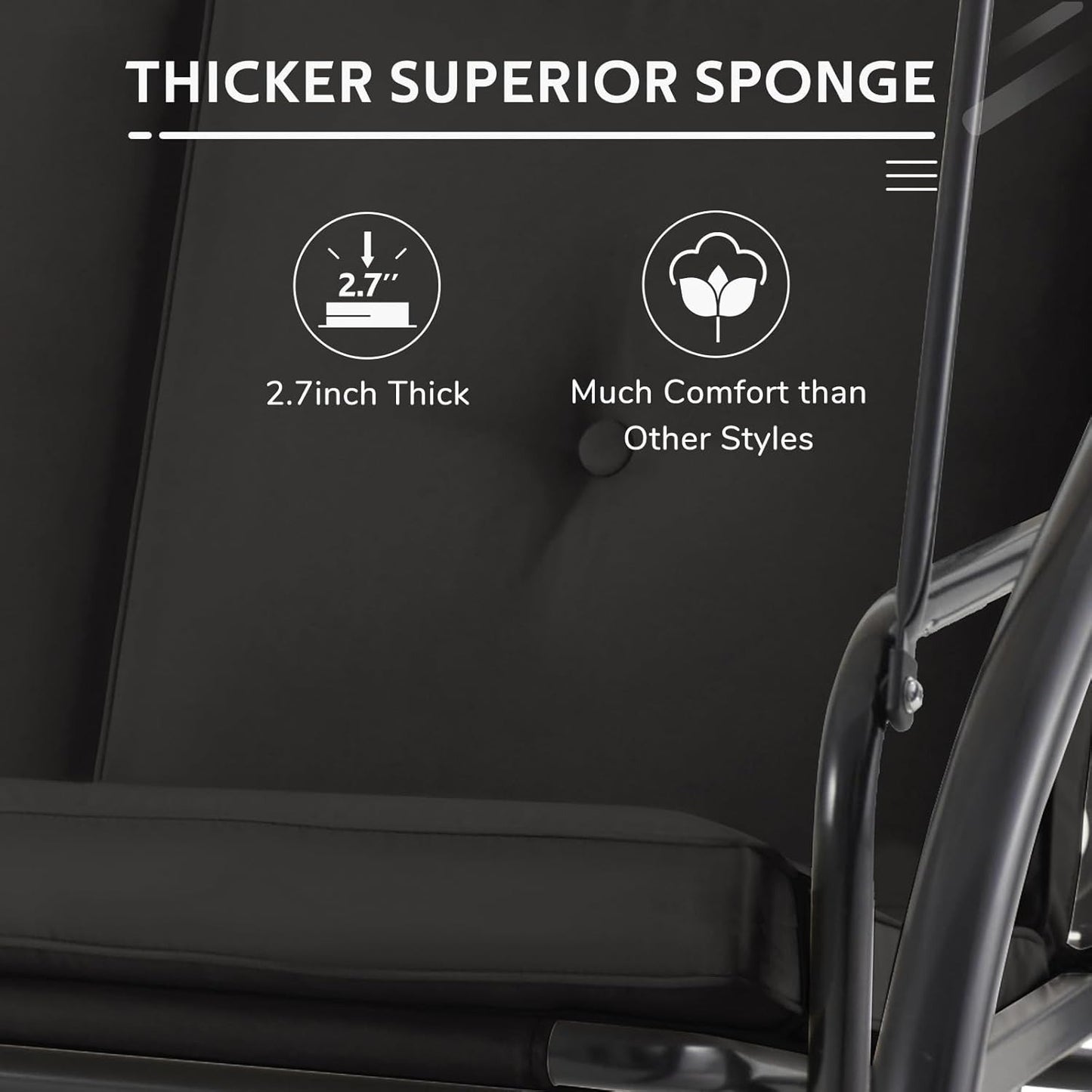 YODOLLA Black Swing for Outdoor Patio