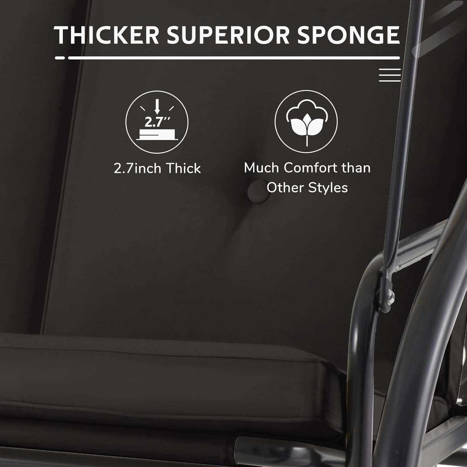 YODOLLA Black Swing for Outdoor Patio