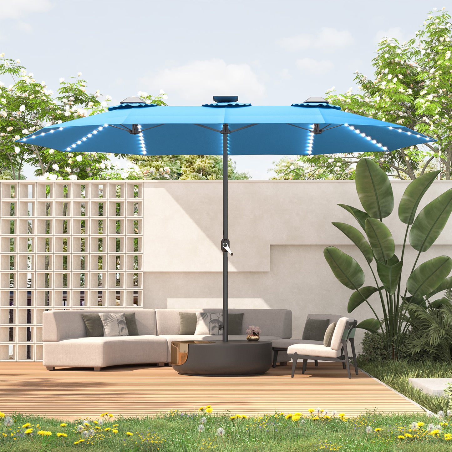 YODOLLA patio umbrella with lights modern