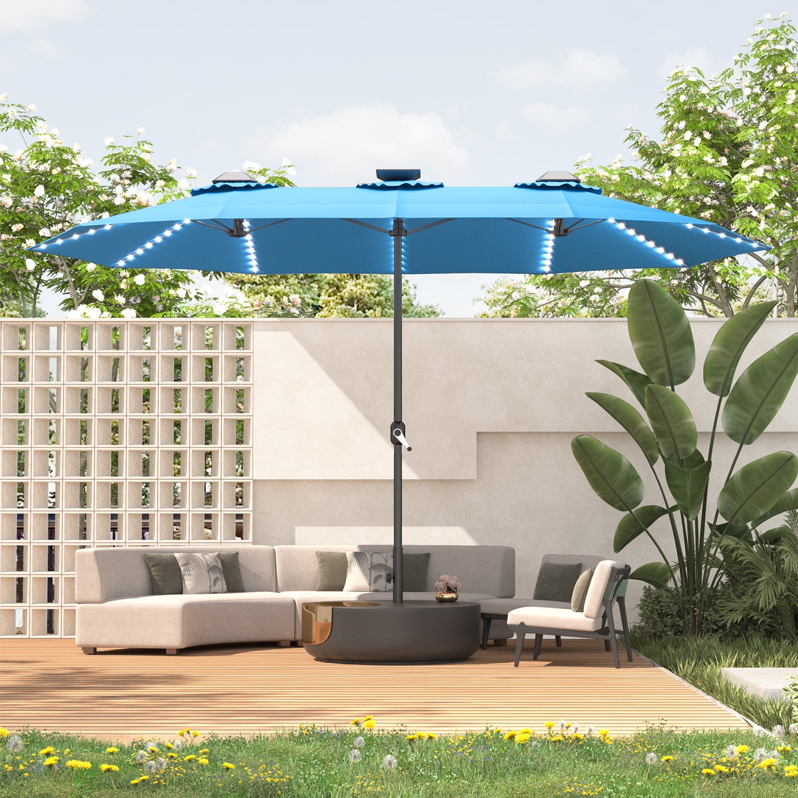 YODOLLA patio umbrella with lights modern