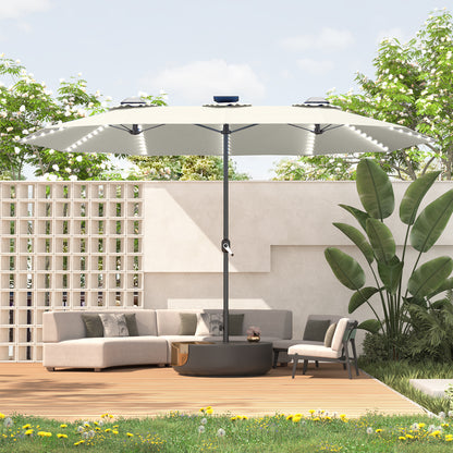 YODOLLA solar powered patio umbrella waterproof fabric