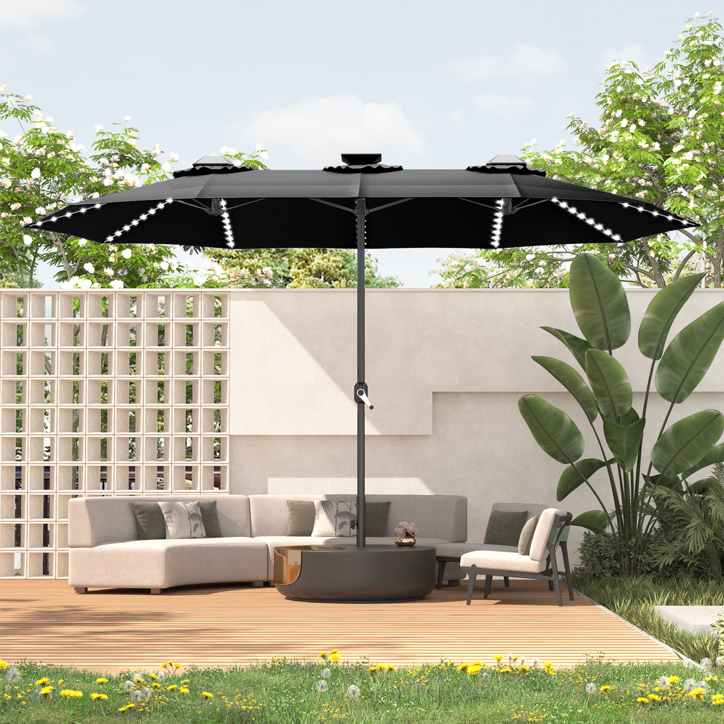 YODOLLA rectangular patio umbrella garden shade