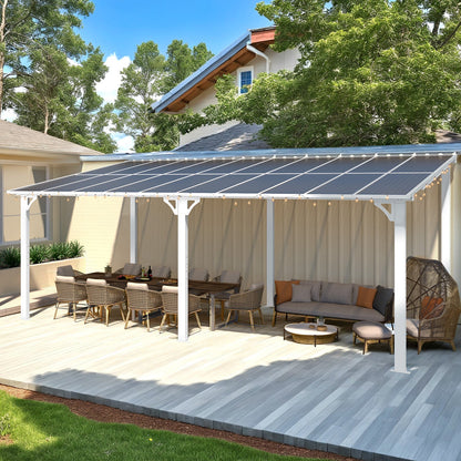 YODOLLA 20'x10' Wall Mounted Gazebos Pergola, White